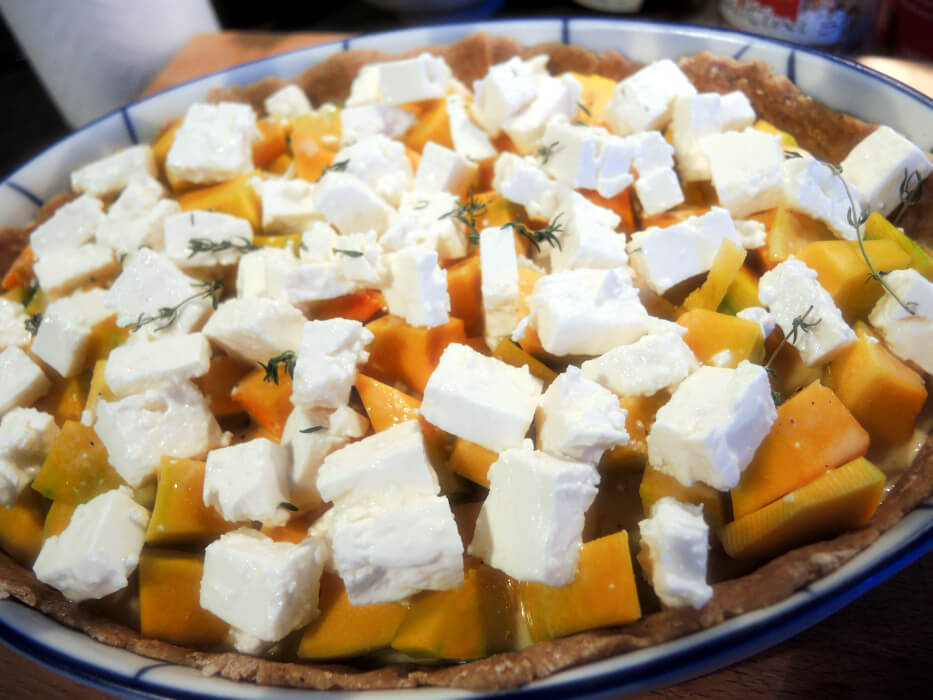 Pumpkin Feta Cheese Thyme Tarte Kürbis Herbst Gericht Rezept Recipe Autumn Fall Foodblog