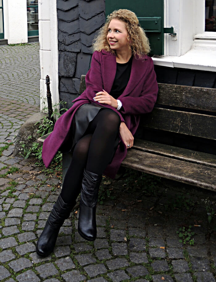 H&M Mantel Coat Purple Fashionblog Streetstyle Ana Alcazar