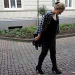 Cape and Overknees houndstooth for fall 2014 black fashionblog streestyle sexy