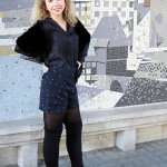 Outfit Black Fashionblog Overknees, Hotpants and Fake Fur