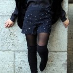 Outfit Black Fashionblog Overknees, Hotpants and Fake Fur