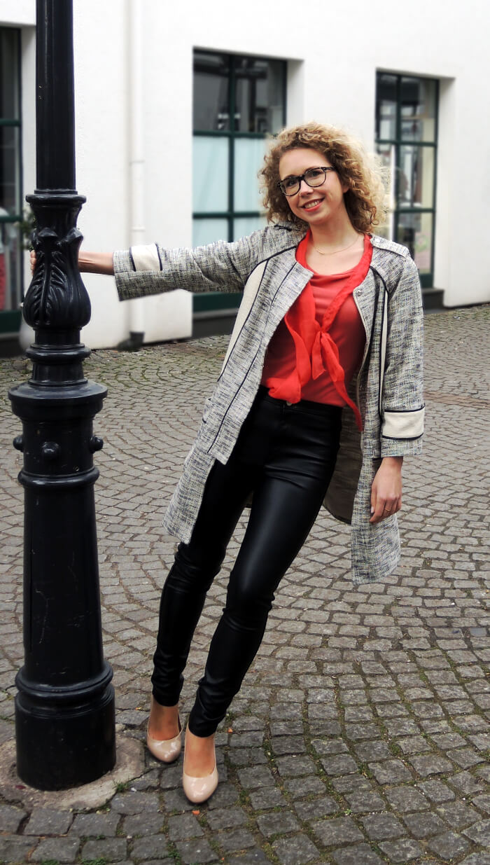 Outfit: Nude Pumps and Leather Pants, Fashionblog, Look, Streetstyle, Kationette, Modeblog