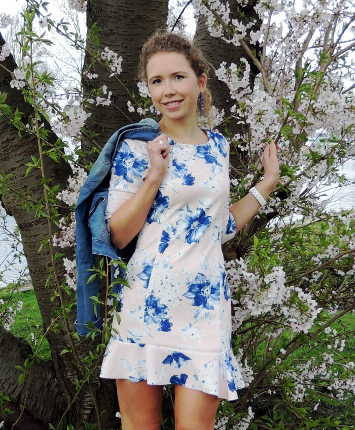 Spring Outfit: Cherry Blossoms and Zara Scuba Dress, Frühling, Kirschblüte, Fashionblog, Modeblog, Kationette