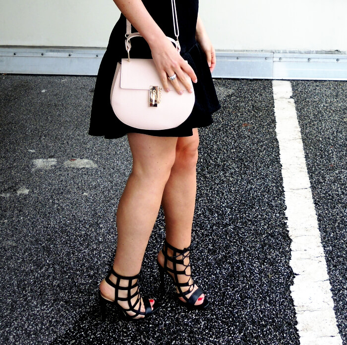 Outfit: Little Black Dress, Chloé Drew Bag Lookalike and Lace Up Heels, Kationette, Fashionblog, Modeblog, Style, Look