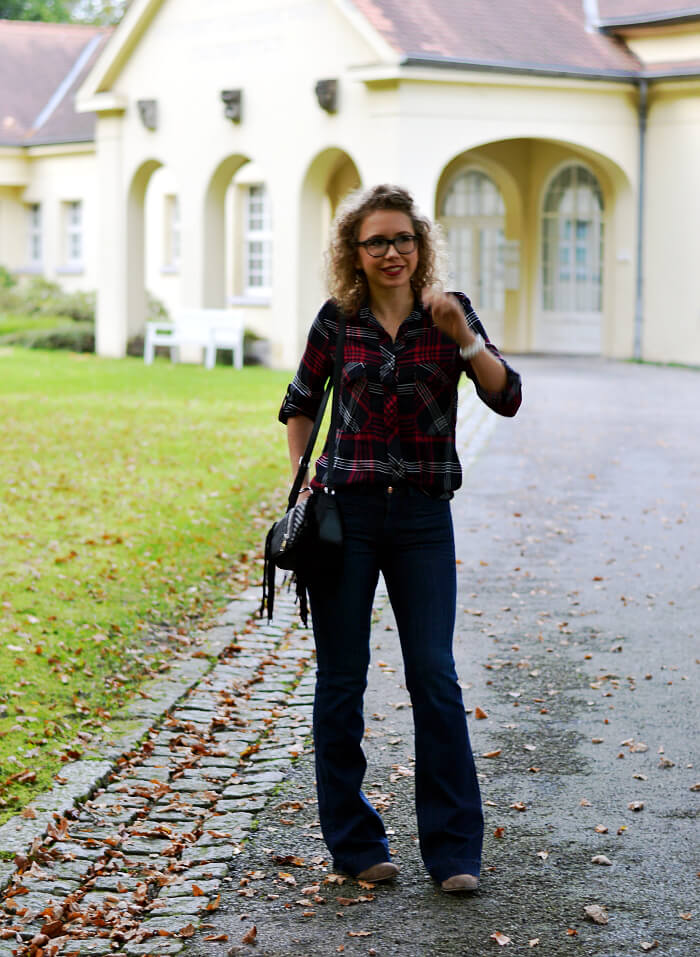 Outfit: Lumberjack shirt and flared jeans, Kationette, Fashionblog, Modeblog, Style, Streetstyle