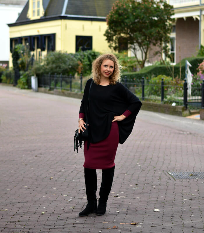 Outfit: Red Skinny Dress, Wide Shirt and Suede Overknees, Kationette, Fashionblog, Modeblog, Look, Style, Streetstyle