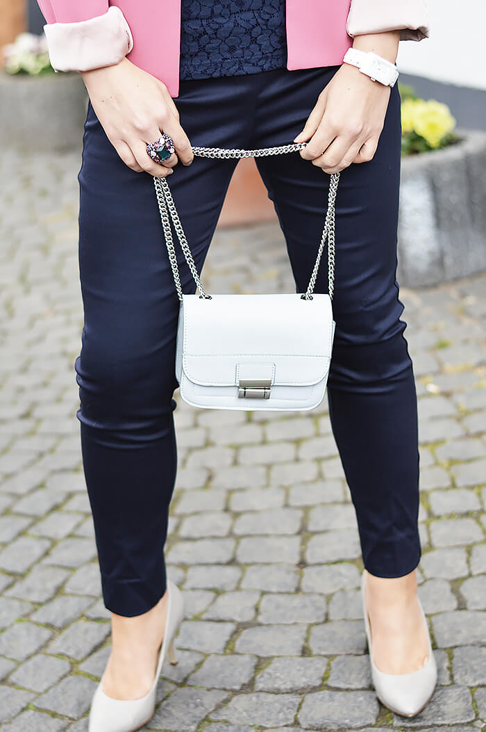 Outfit: Classy in Pale Pink and Navy Blue