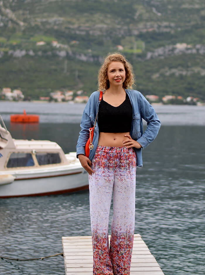 kationette-fashionblogOutfit-Palazzo-Pants-Bustier-Top-Denim-Michael-Kors-croatia-korcula