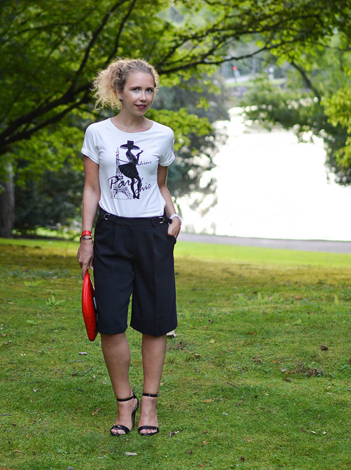 Outfit: Reserved Culottes, Kiss Bag from Skinnydip London and Paris Shirt