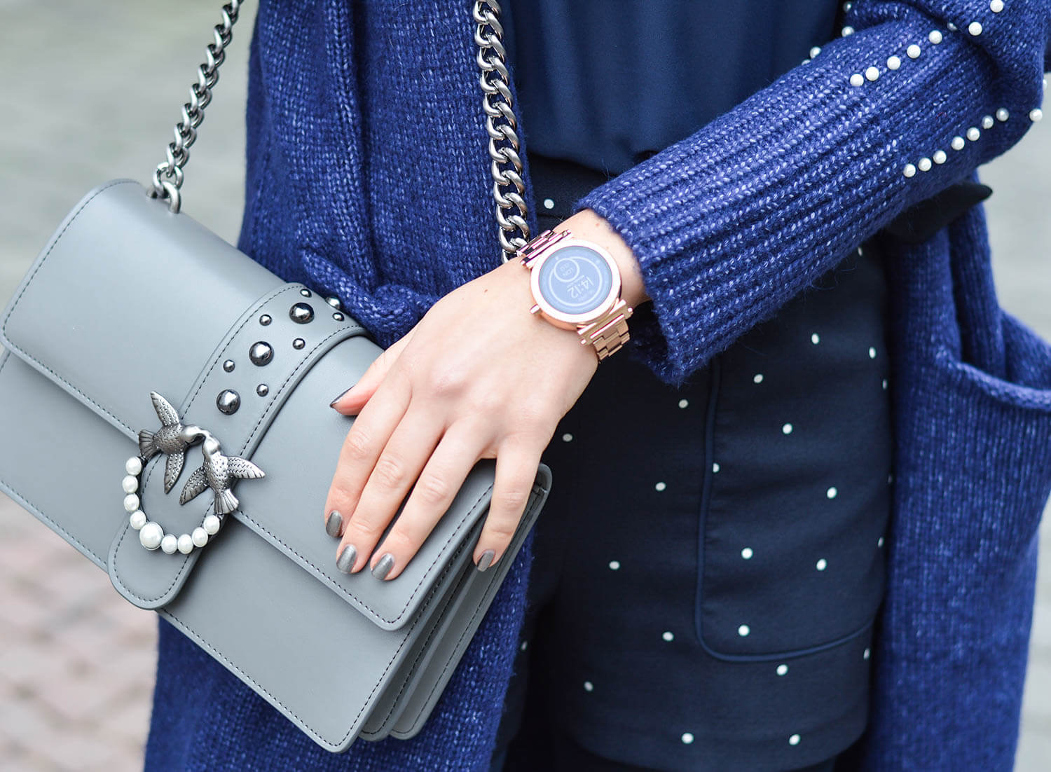 Kationette-Outfit-Zara-Long-Cardigan-with-pearls-Michael-Kors-Access-Sofie-Smartwatch-and-Pinko-Bag-fashionblogger-nrw