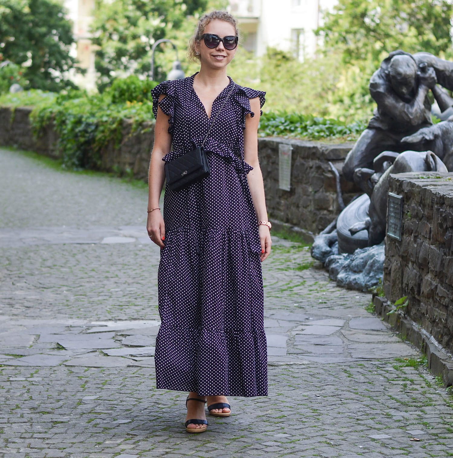 Polka-Dots-Maxidress-Summer-Outfit-Kationette-Fashionblogger-NRW