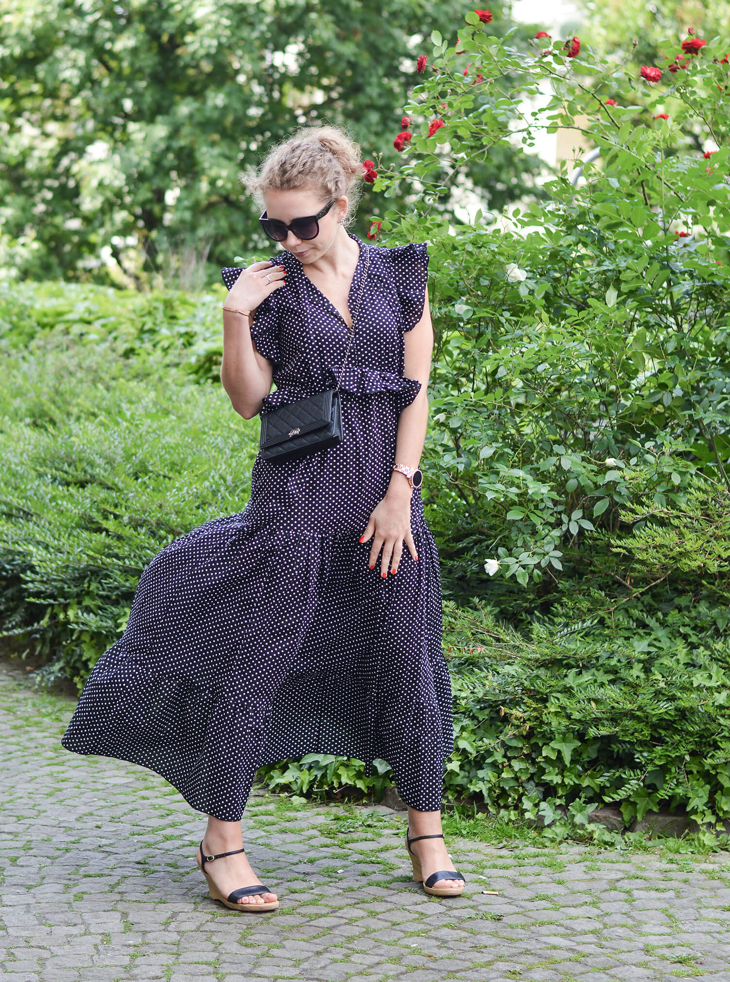 Polka-Dots-Maxidress-Summer-Outfit-Kationette-Fashionblogger-NRW