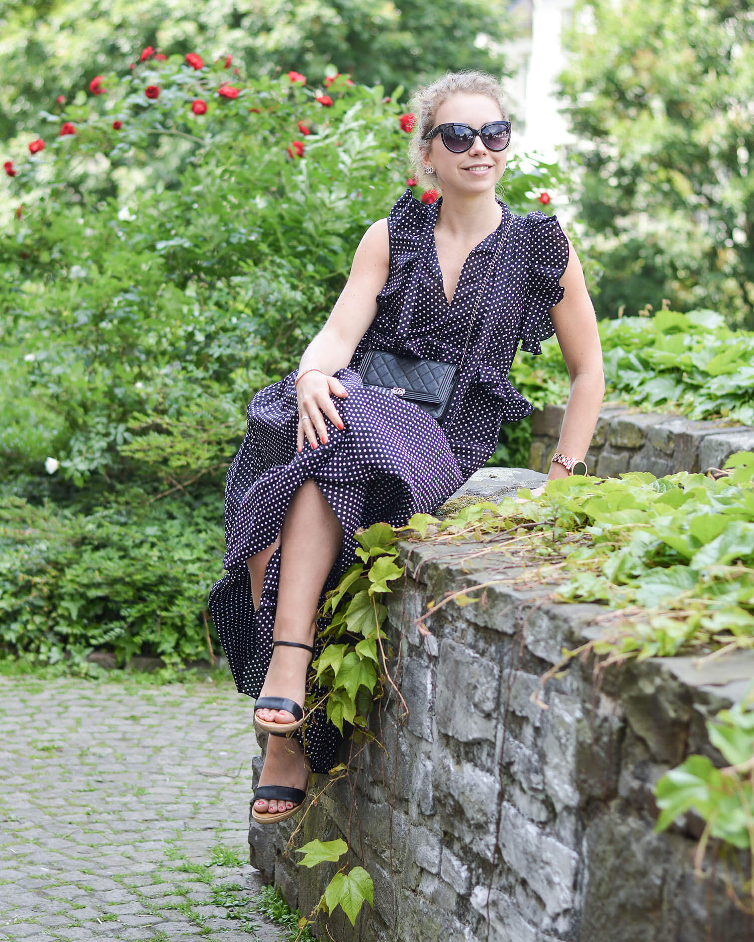 Polka-Dots-Maxidress-Summer-Outfit-Kationette-Fashionblogger-NRW