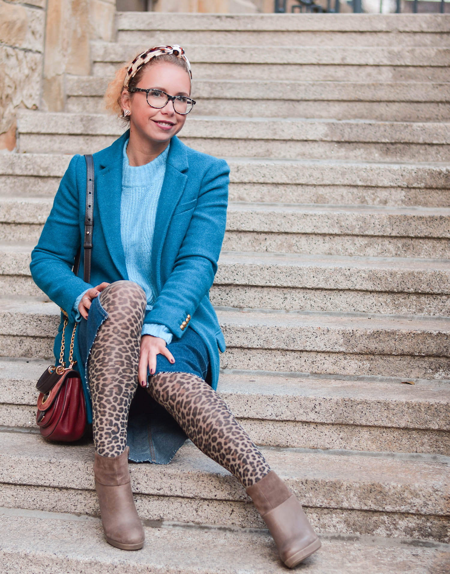 Petrol-Blue-meets-Leo-Print-Wool-Coat-Knit-Denim Skirt-Kationette-Winter-Outfit-Fashionblogger-Germany