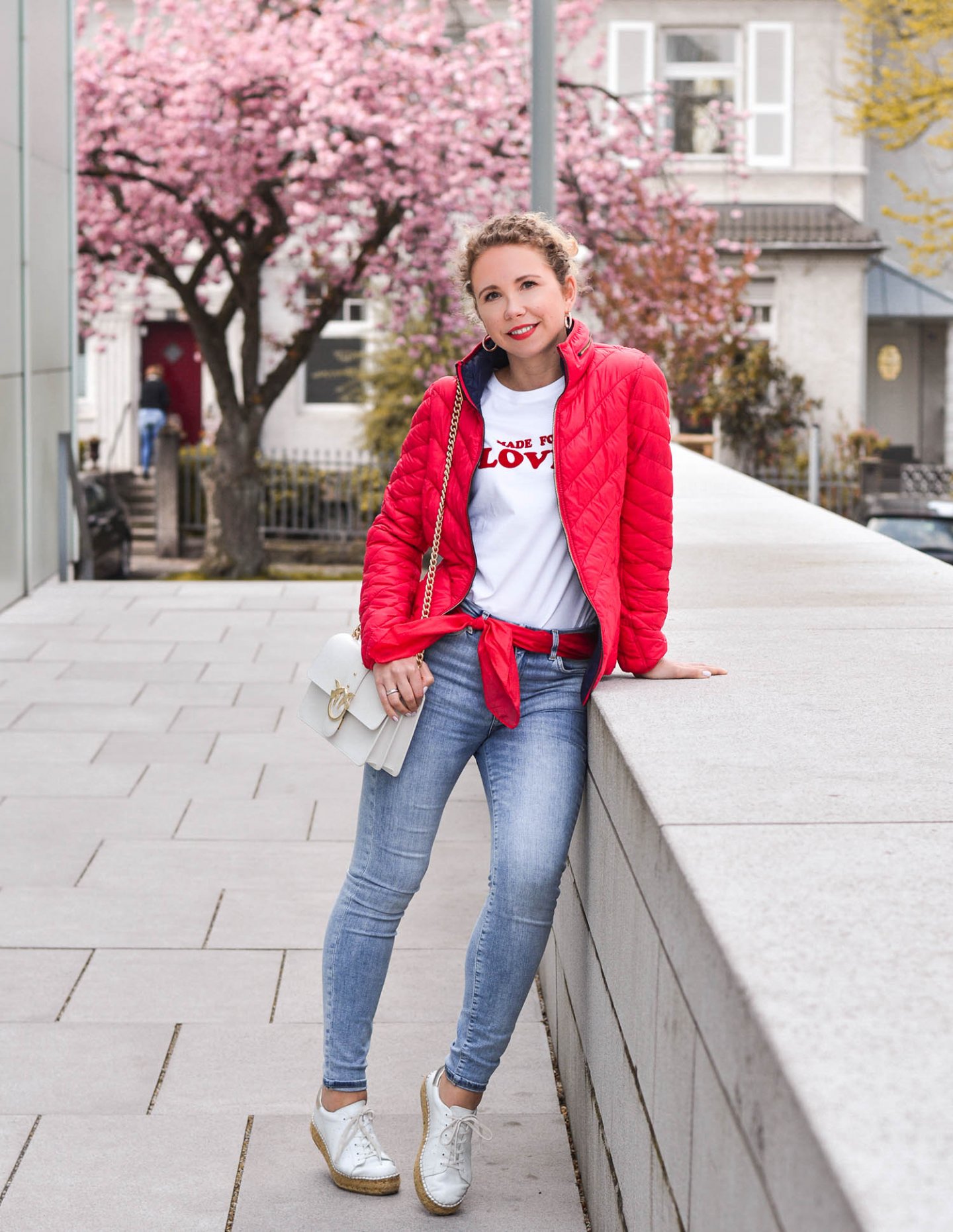 denim girl mit steppjacke